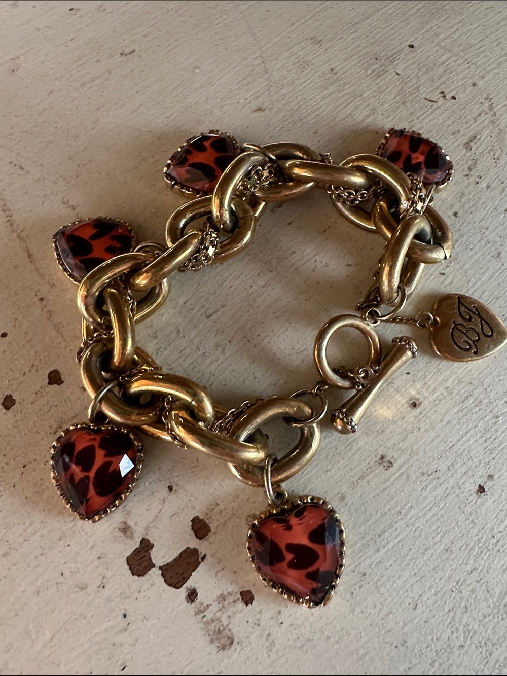 Betsey Johnson leopard print charm bracelet - Picture 2 of 5